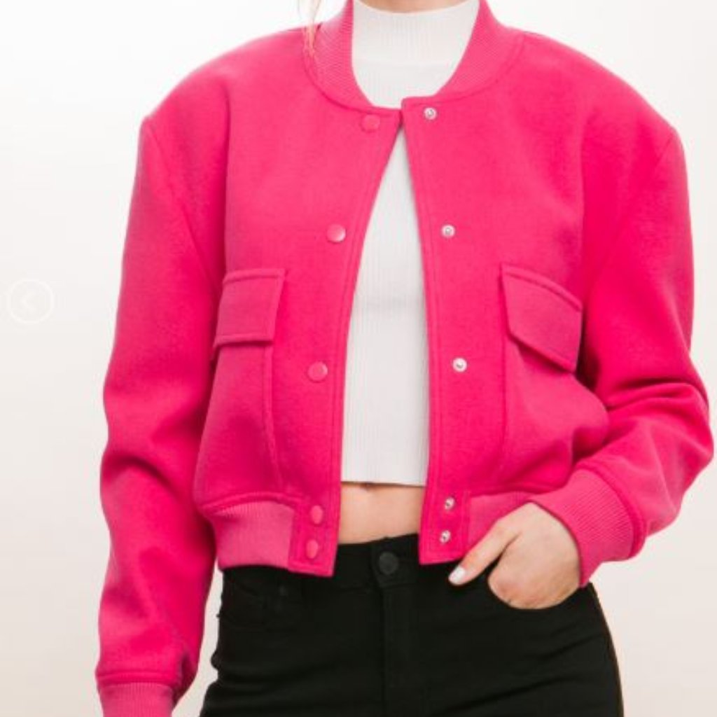 Solid Jacket With Front Pockets